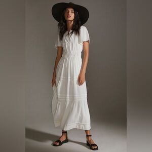 NEW 🍁 Anthropologie
Somerset Linen Edition Creamy White Maxi Dress Size XS